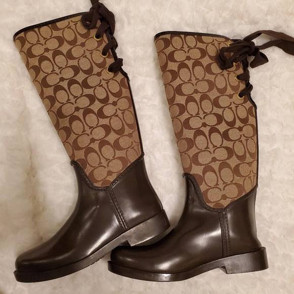 Coach Signature Snow Rain Boots - Picture 6 of 9